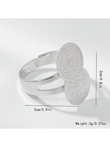 Pièce de monnaie Streetwear de Style Simple, en acier inoxydable, placage de cuivre, anneaux ouverts plaqués or 18 carats et argent