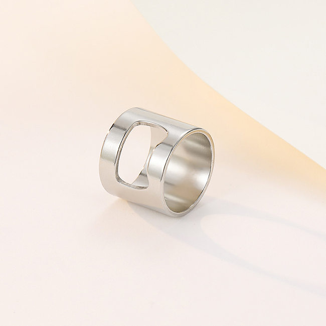 1 Piece Casual U Shape Titanium Steel Polishing Rings