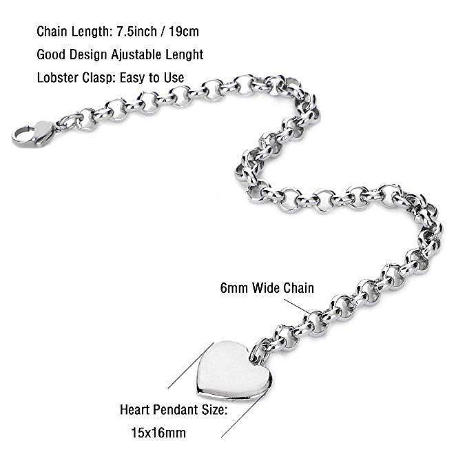 IG Style Letter Heart Shape Copper Charm Bracelets
