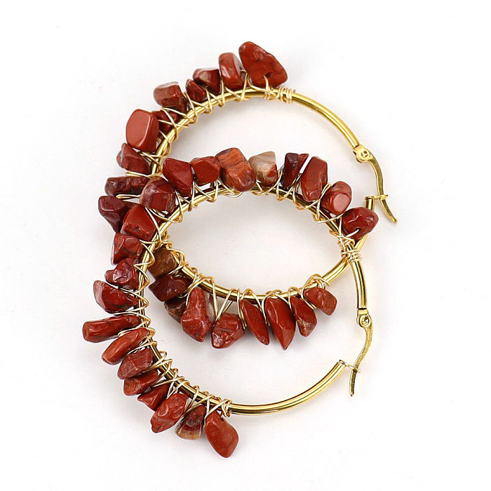 Boucles d'oreilles rondes en cristal artificiel, Style Simple, placage de perles en cuivre, 1 paire