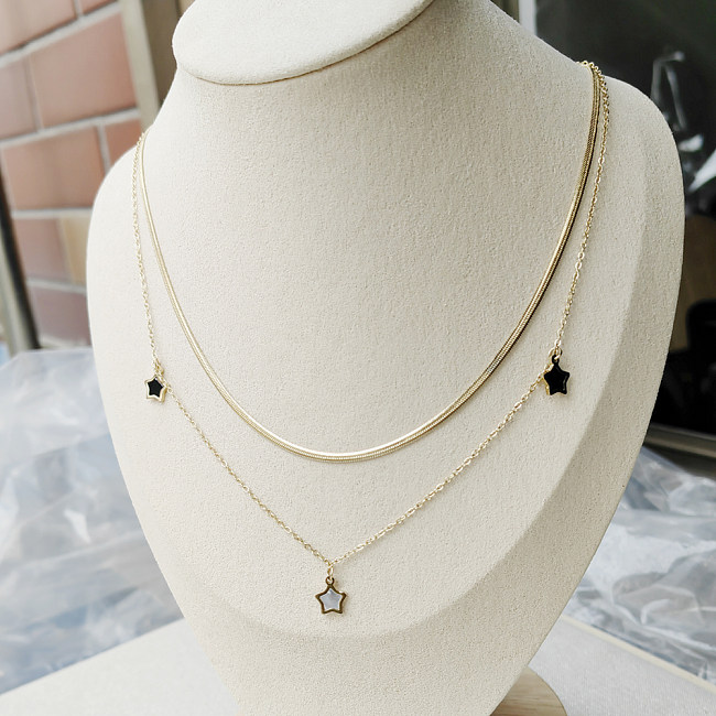 Wholesale Elegant Lady Simple Style Star Stainless Steel Titanium Steel Bracelets Necklace