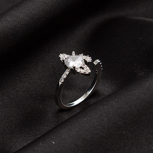 INS Style Simple Style Planet Copper Zircon Open Ring In Bulk