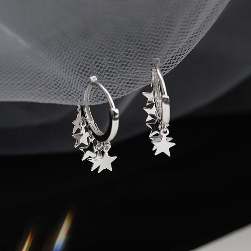 Five-Pointed Star Hoop Earrings  New Fashion Ear Ring Women's Fashion Temperament Korean Short Ear Clip All-Match Ear Studs