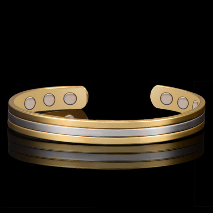 Classic Style Solid Color Copper Plating Gold Plated Bangle