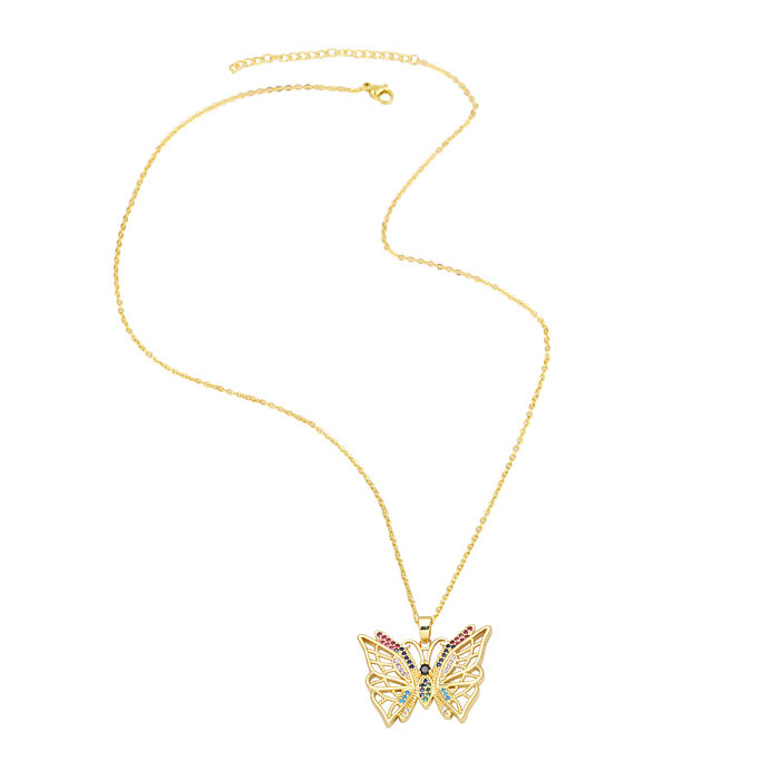 Collier en cuivre avec pendentif libellule de Niche, chaîne de clavicule de personnalité Simple