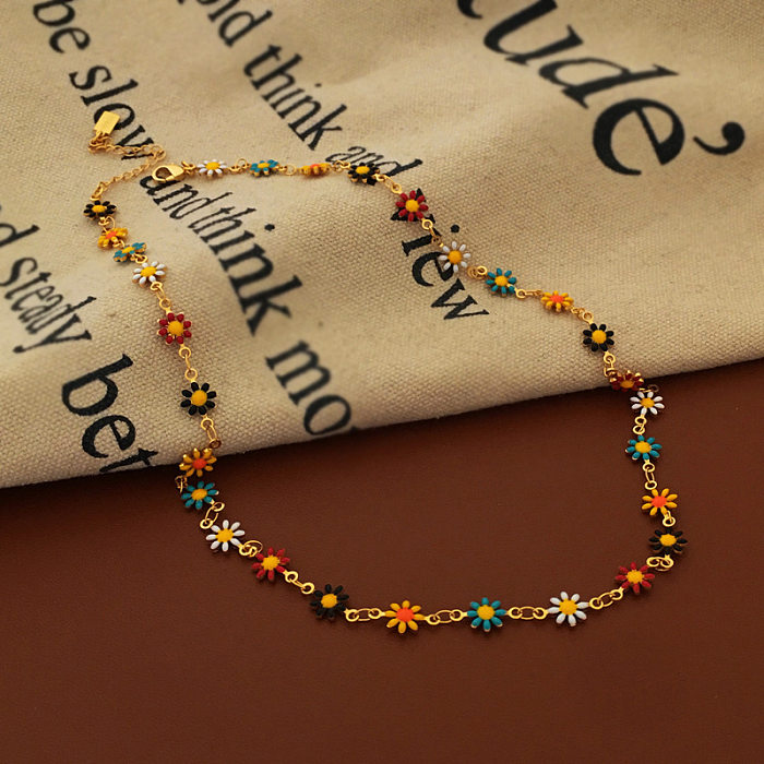 Classic Style Flower Copper Plating Women'S Bracelets Necklace