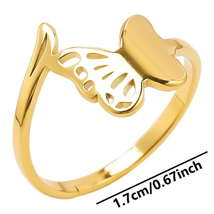 Commute Butterfly Stainless Steel Plating Gold Plated Rings