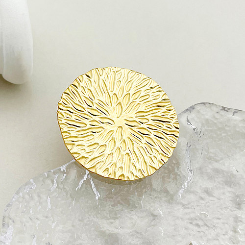 Estilo moderno casual estilo simples redondo polimento de aço inoxidável anéis abertos banhados a ouro