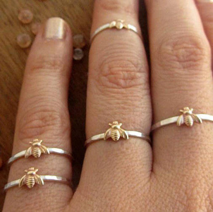 Fashion Bee Copper Plating Rings 1 Piece