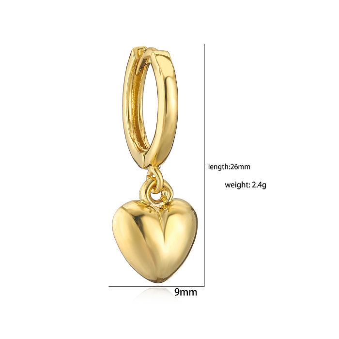 Ensemble de bijoux pour femmes en placage de cuivre en forme de cœur de style simple