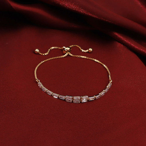 Bracelets plaqués or 18 carats avec incrustation de cuivre de couleur unie de style simple