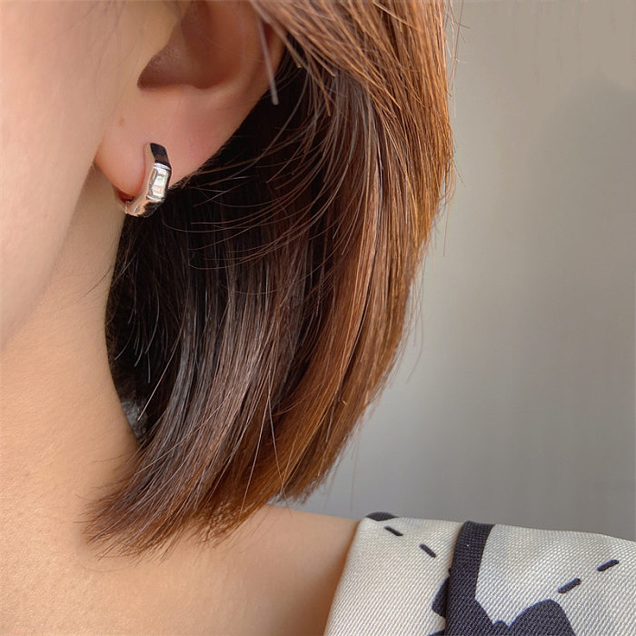 1 Paar Damen-Ohrringe aus Kupfer mit geometrischer Beschichtung