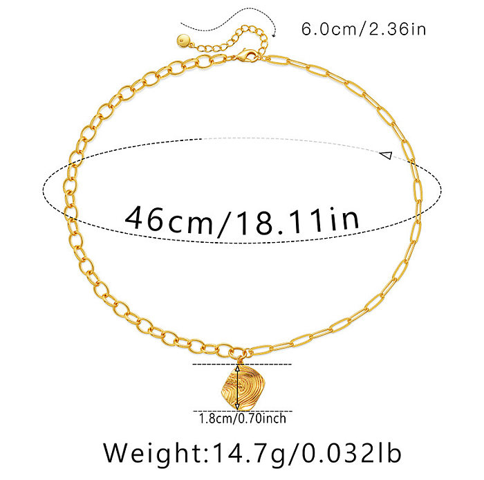 Classic Style Geometric Heart Shape Copper Irregular Plating Chain Gold Plated Pendant Necklace