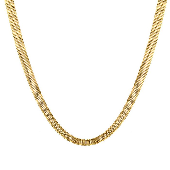 Vintage Style Solid Color Titanium Steel Plating 18K Gold Plated Necklace