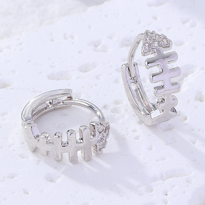 1 Pair IG Style Retro Simple Style Geometric Round Plating Inlay Copper Zircon Ear Studs