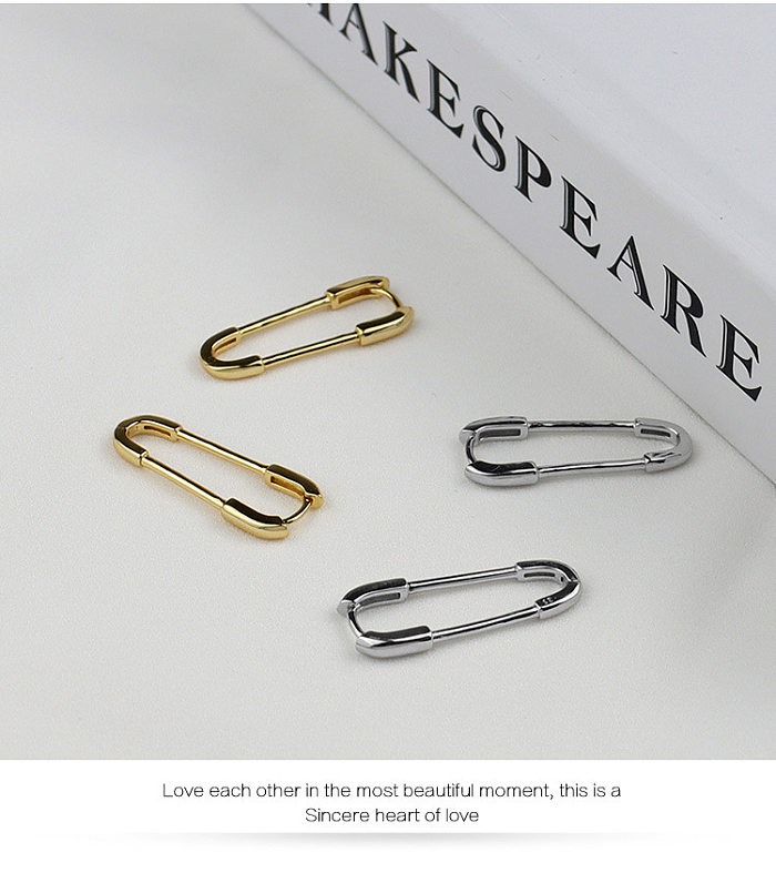 Nuevos pendientes de clip de papel, pendientes de cobre con Pin pequeño DIY creativos y minimalistas a la moda