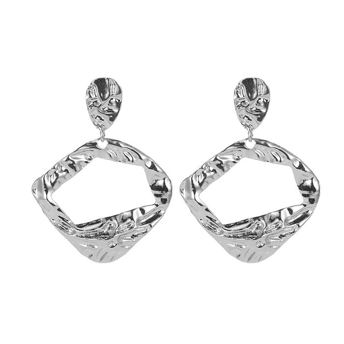 Fashion Round Artificial Crystal Metal Copper Inlay Rhinestones Pearl Zircon Earrings 1 Pair
