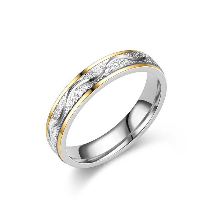 Elegant Modern Style Round Titanium Steel Artificial Diamond Rings In Bulk
