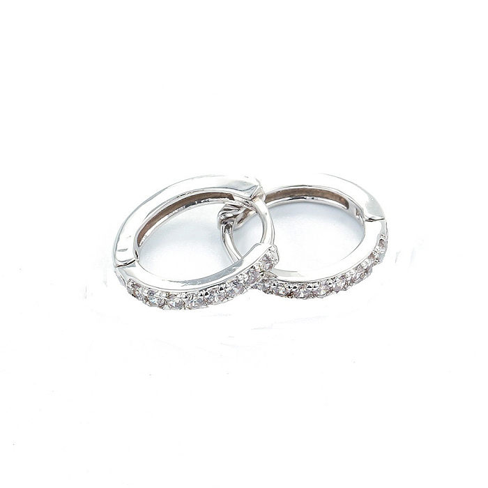 Korean Round Micro-inlaid Zircon Earrings