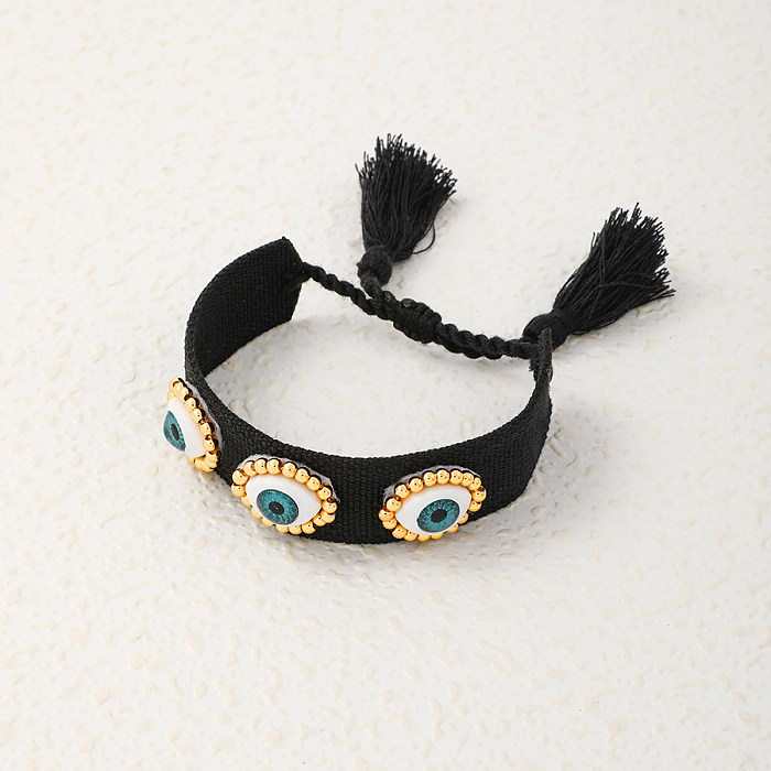 IG Style Vacation Roman Style Devil'S Eye Cloth Copper Braid Wristband