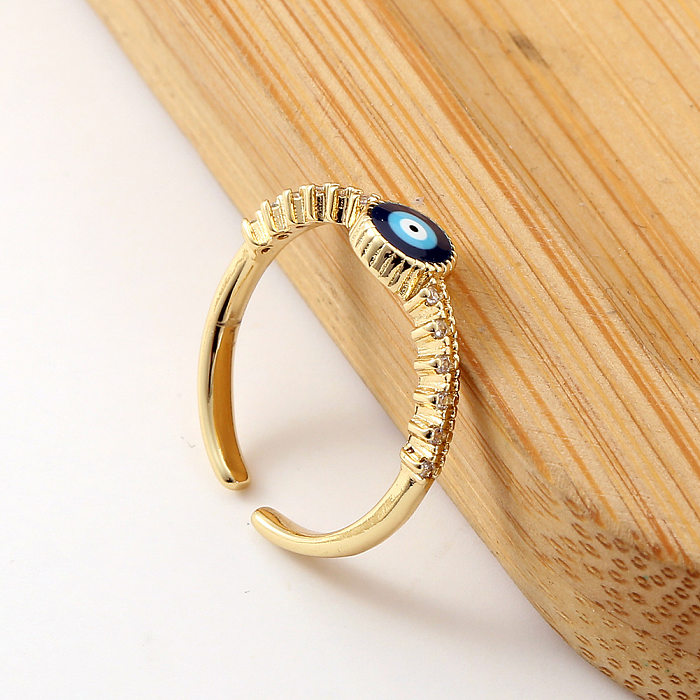 New Simple Hand Jewelry Opening Adjustable Evil Eye Copper Tail Ring
