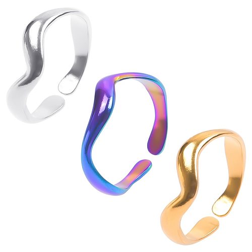 Wholesale 1 Piece Simple Style Solid Color Titanium Steel Rings