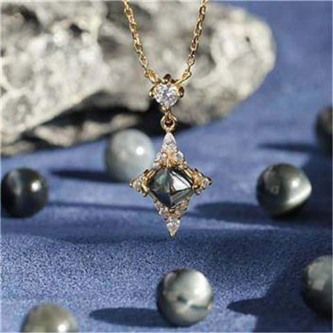 Simple Style Rhombus Copper Zircon Pendant Necklace In Bulk