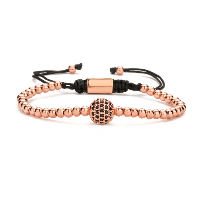 Modern Style Classic Style Geometric Round Copper Inlay Zircon Bracelets