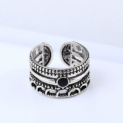 Retro Geometric Multi-layer Sterling Silver Ring