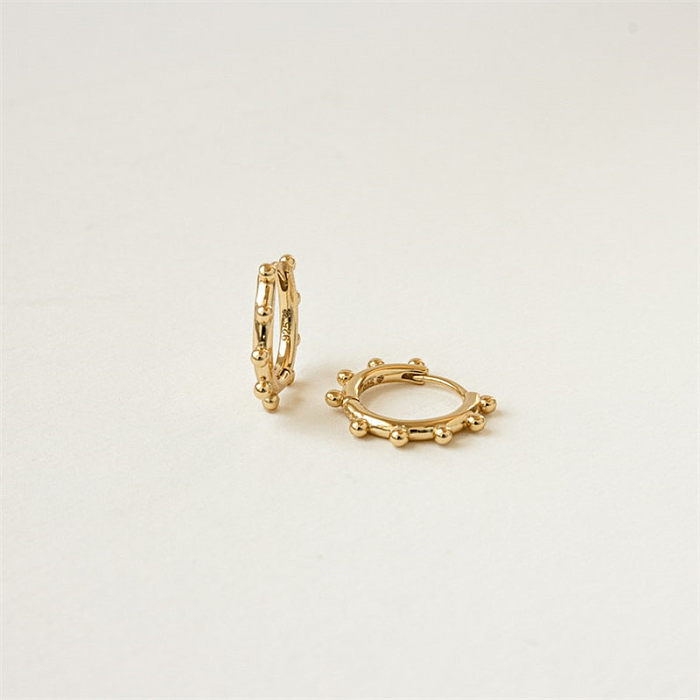 Boucles d'oreilles à la mode pour femmes, nouveaux bijoux de perçage simples en cuivre plaqué or véritable 14K