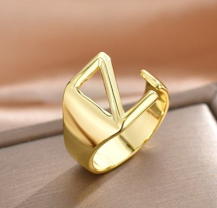 Modern Style Letter Copper Plating Open Ring