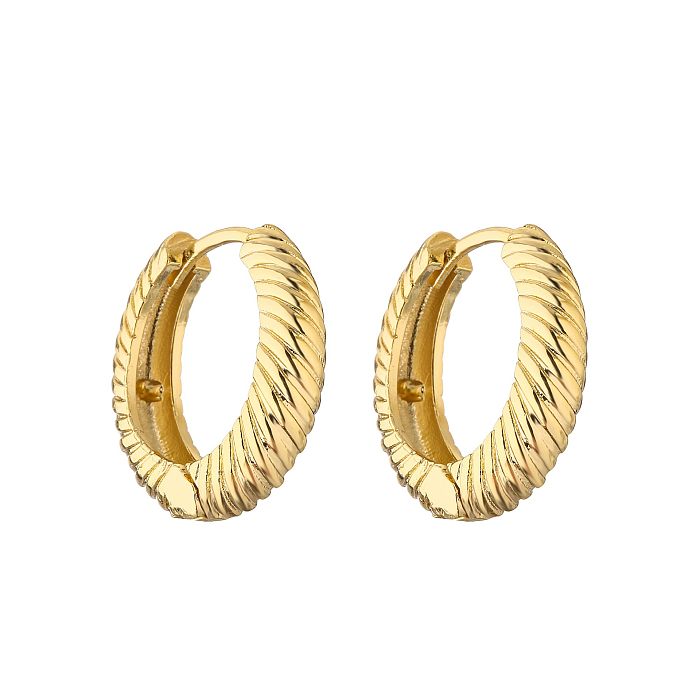Fashion Geometric Stripe Copper Earrings Plating Copper Earrings