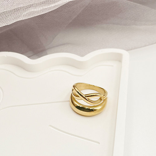 Anéis banhados a ouro de aço inoxidável infinito estilo moderno a granel