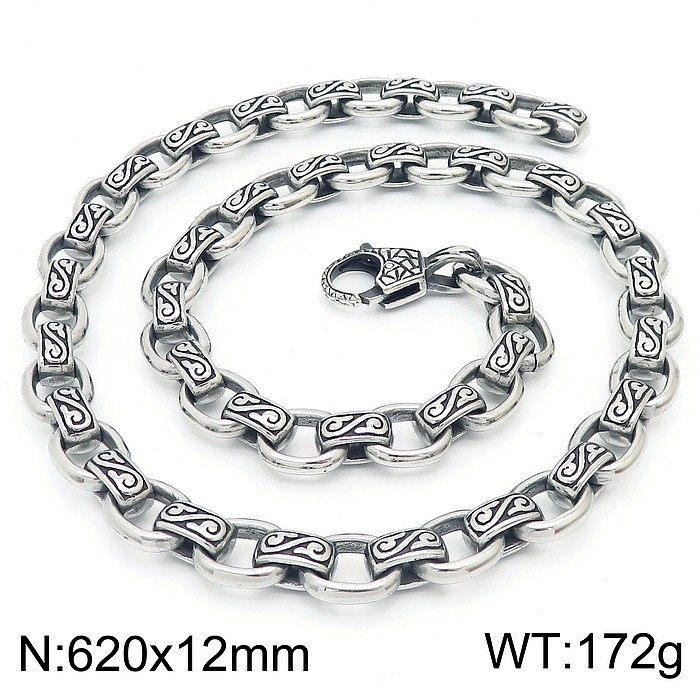 Hip-Hop Solid Color Stainless Steel Bracelets Necklace