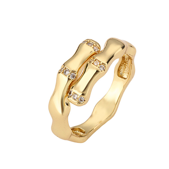 Retro Snake Copper Plating Inlay Zircon Gold Plated Open Rings