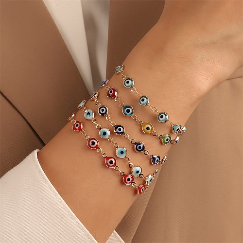 Fashion Devil'S Eye Copper Bracelets Enamel Copper Bracelets