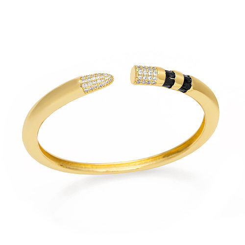 Simple Style Solid Color Copper Rhinestones Bangle In Bulk