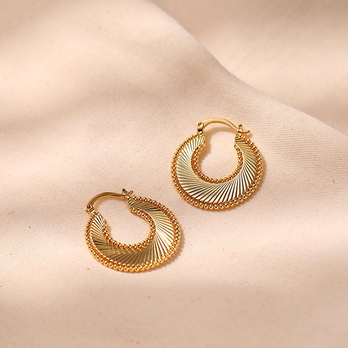 1 Paar schlichte, einfarbige Ohrringe mit 18-Karat-Vergoldung