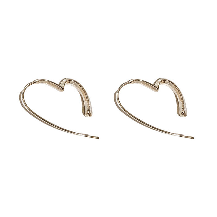 1 Pair Sweet Heart Shape Plating Copper Ear Studs