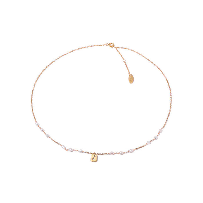Elegant Star Copper Plating Pearl Pendant Necklace