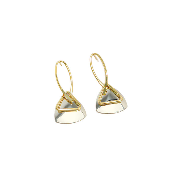1 Paar Damen-Street-Ohrringe mit geometrischer Beschichtung aus Kupfer