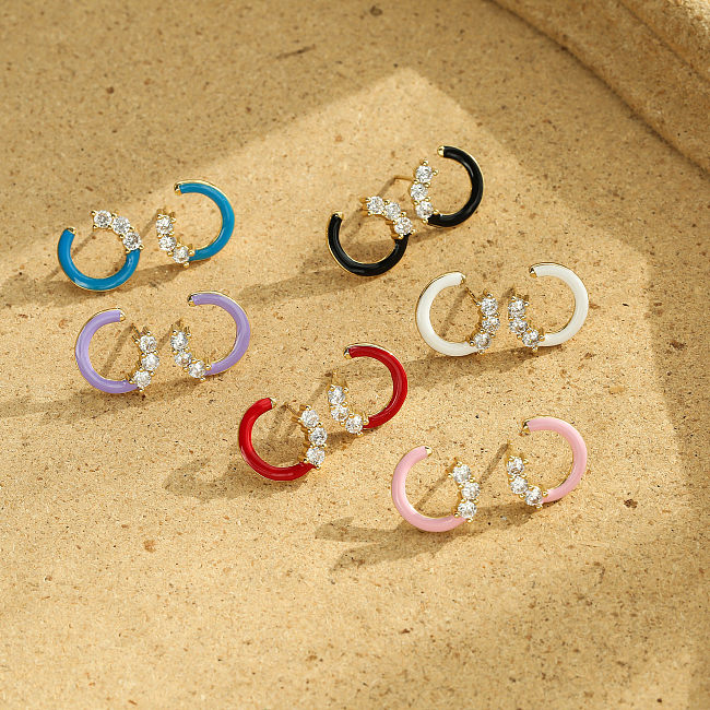 Schmuck Tropföl Micro Intarsien Ohrringe Farbe Tropföl Ohrringe Runde Schmuck Accessoires