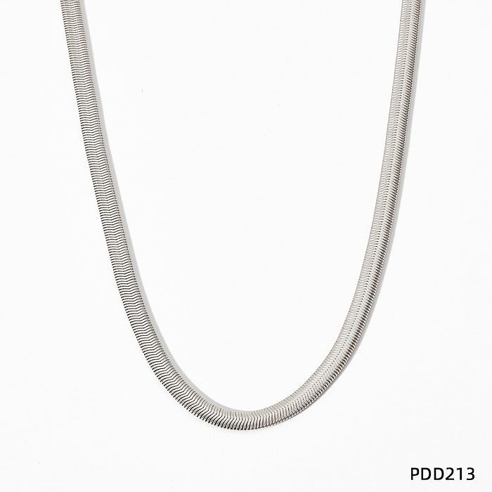 Retro-Armband-Halskette mit einfarbiger Edelstahlbeschichtung