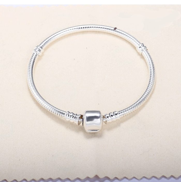 Fashion Solid Color Silver Plated Plating Bracelets 1 Piece