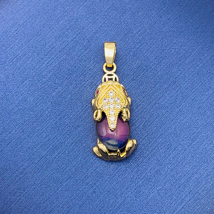 Simple Style Swan Heart Shape Butterfly Copper Irregular Rhinestones Opal Pendant Necklace