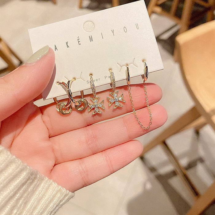 Yakemiyou Simple Style Geometric Copper Plating Artificial Gemstones Earrings