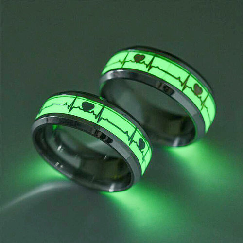 Wholesale Stainless Steel Luminous ECG Ring jewelry