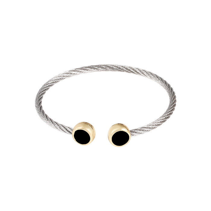 Schlichter Stil, Twist-Edelstahl-Emaille-Unisex-Ringe, Armbänder, Ohrringe