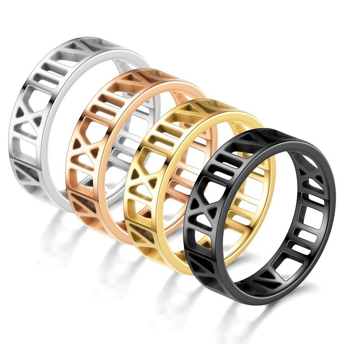 New Simple Stainless Steel Roman Cut Ring Wholesale jewelry