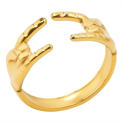 Wholesale Basic Geometric Stainless Steel Plating Open Rings